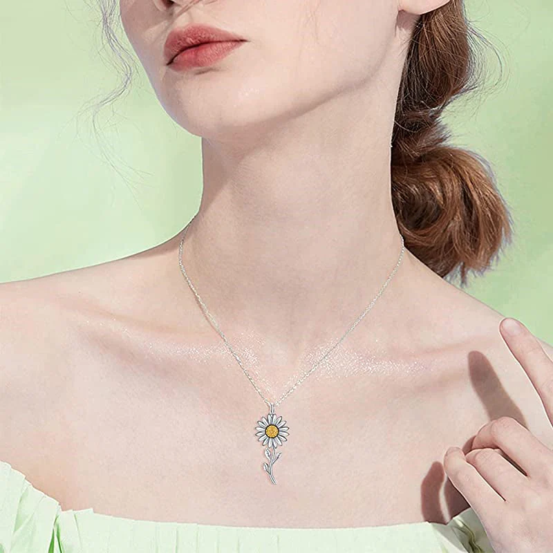 925 Sterling Silver Sunflower Daisy Urn Necklace Keepsake Ashes Cremation Hair Memorial Jewelry - Image 7