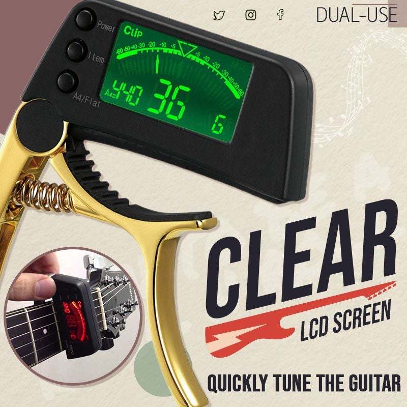 DUAL-USE GUITAR CAPO TUNER WITH LCD DISPLAY - Image 2