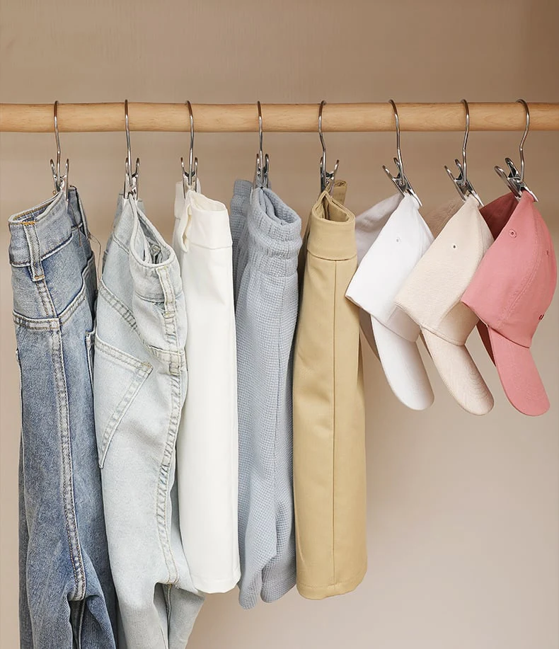 Hot Sale 49% OFF-Anti-rust Clip Space-saving Clothespin Hat Pants Storage Hanging Travel Hook - Image 3