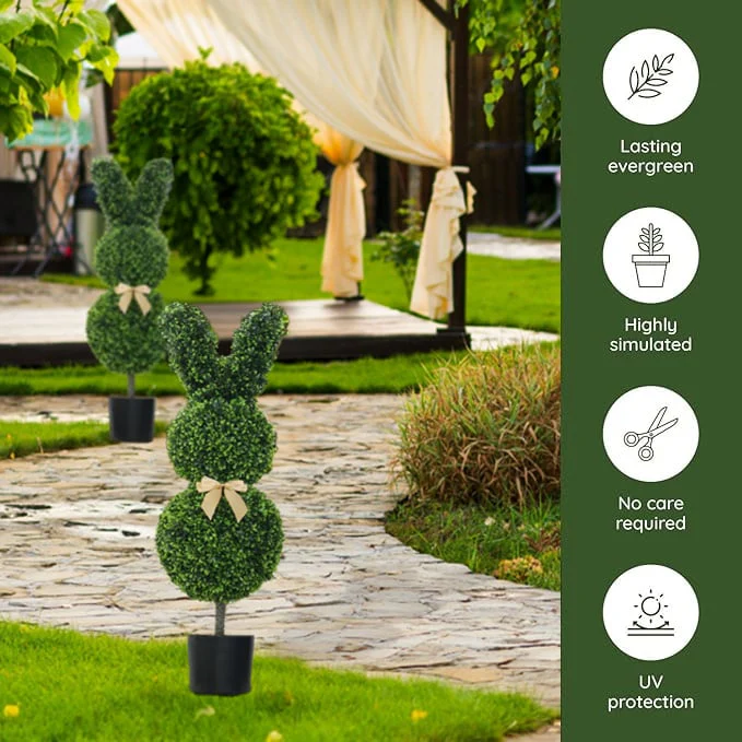 🐰Easter Pre-sale🐰Outdoor Artificial Turf Bunny-Shaped Topiary Tree - Image 7