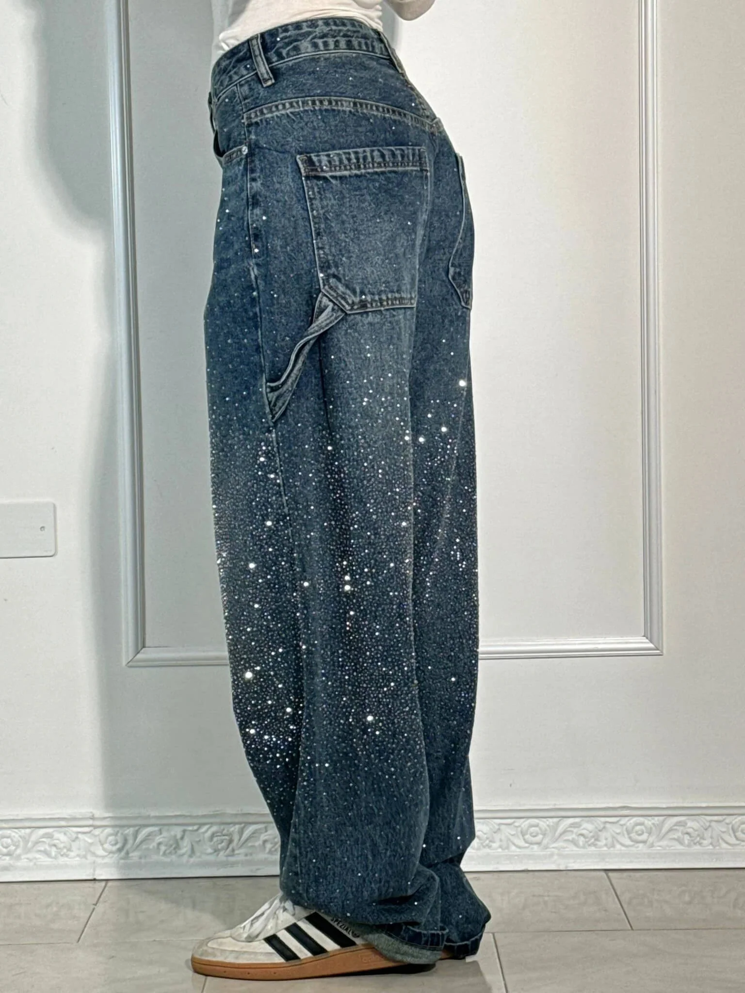 Balloon Carpenter Shine Denim Jeans - Image 3