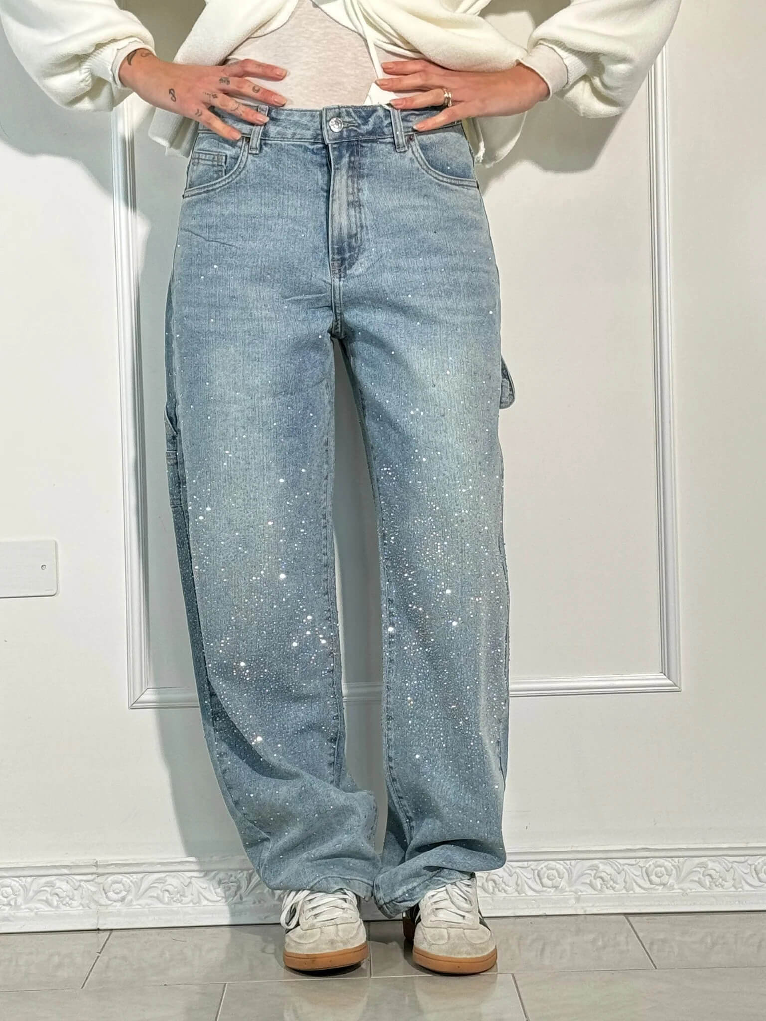 Balloon Carpenter Shine Denim Jeans - Image 5