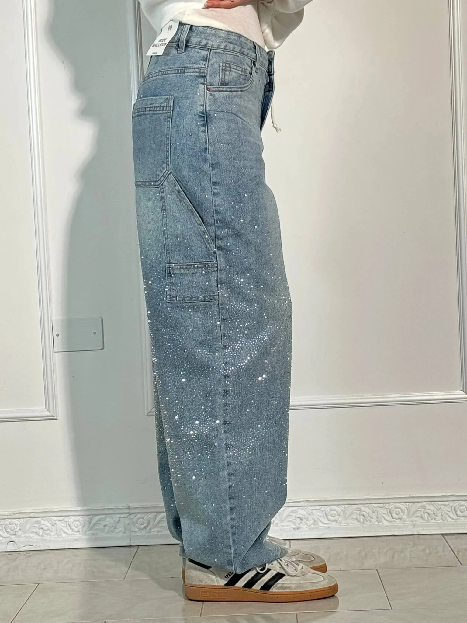 Balloon Carpenter Shine Denim Jeans - Image 8