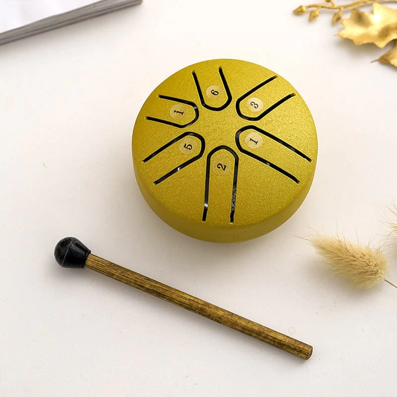 BUDDHA STONES MINI STEEL TONGUE DRUM 3 INCH SOUND HEALING DRUM KIT - Image 7