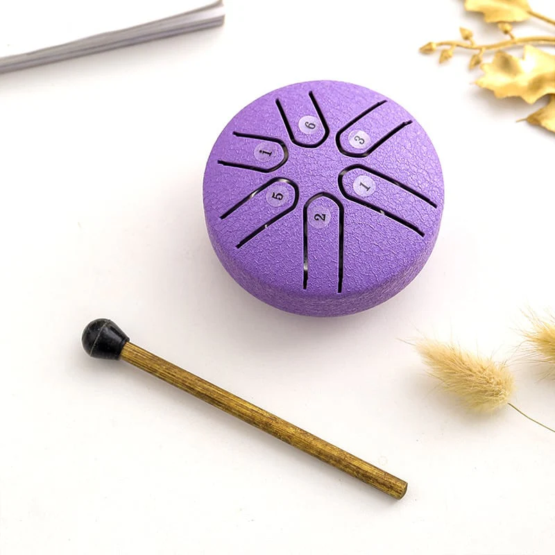 BUDDHA STONES MINI STEEL TONGUE DRUM 3 INCH SOUND HEALING DRUM KIT - Image 8