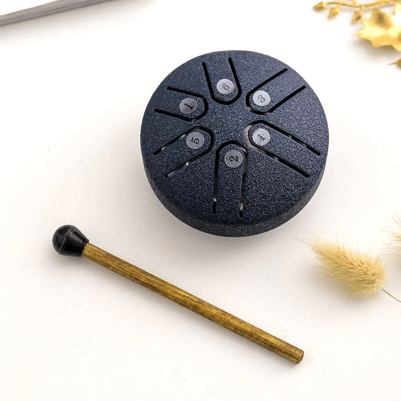 BUDDHA STONES MINI STEEL TONGUE DRUM 3 INCH SOUND HEALING DRUM KIT - Image 9