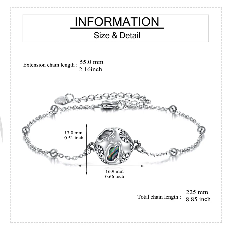 Butterfly Urn Bracelet for Ashes for Women Sterling Silver Cremation Butterfly Jewelry for Women Heart Urn - Image 3