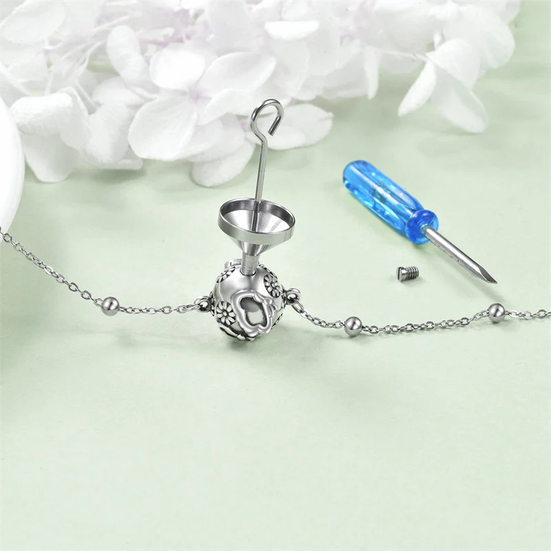 Butterfly Urn Bracelet for Ashes for Women Sterling Silver Cremation Butterfly Jewelry for Women Heart Urn - Image 5