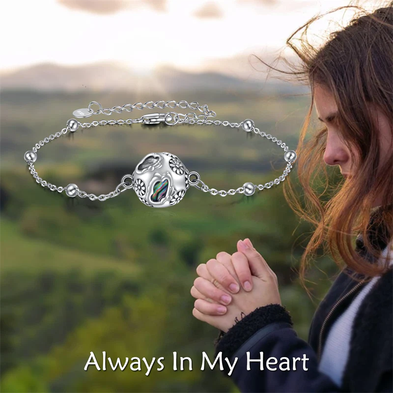 Butterfly Urn Bracelet for Ashes for Women Sterling Silver Cremation Butterfly Jewelry for Women Heart Urn - Image 6