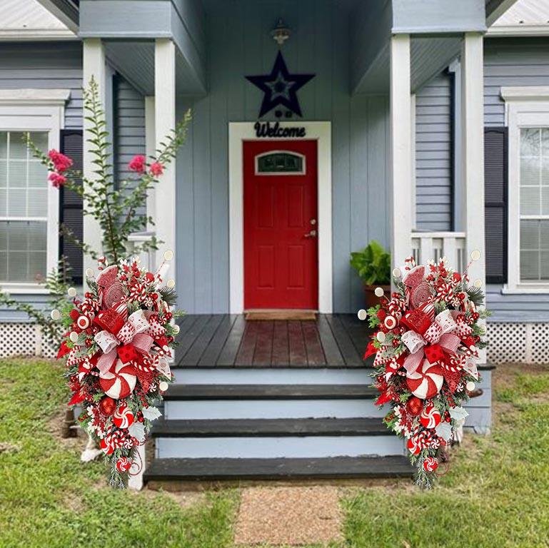 SALE 49% OFF-Candy Cane Christmas Wreath - Image 10
