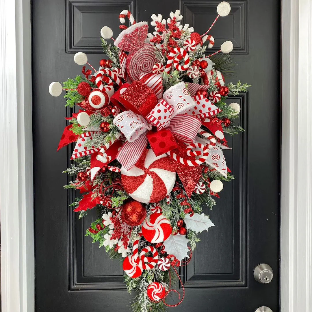 SALE 49% OFF-Candy Cane Christmas Wreath - Image 2