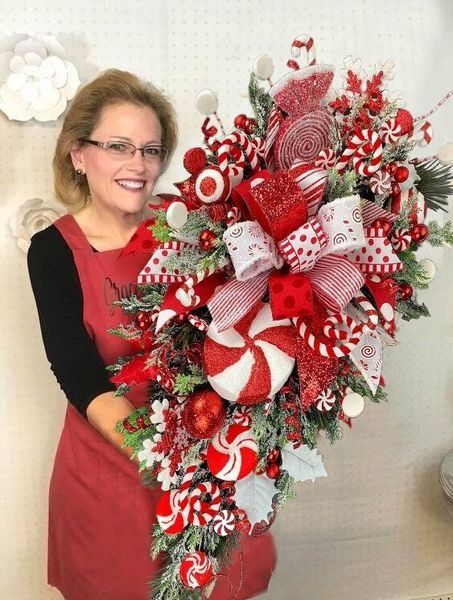 SALE 49% OFF-Candy Cane Christmas Wreath - Image 4