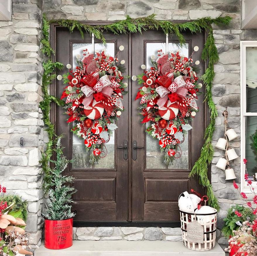 SALE 49% OFF-Candy Cane Christmas Wreath - Image 5