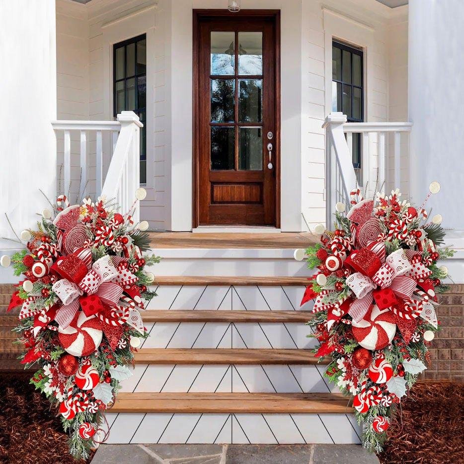 SALE 49% OFF-Candy Cane Christmas Wreath - Image 6