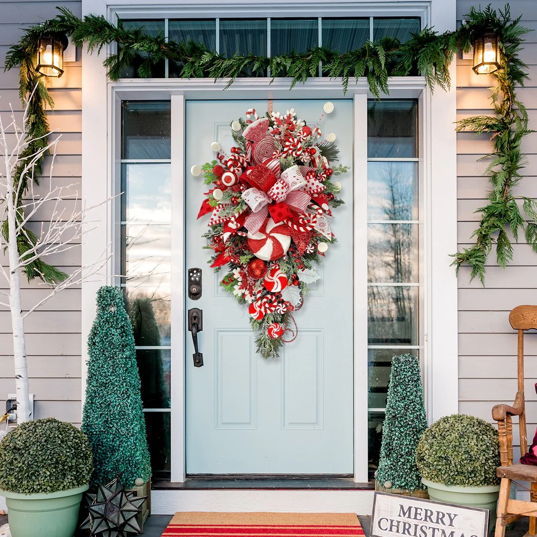 SALE 49% OFF-Candy Cane Christmas Wreath - Image 8