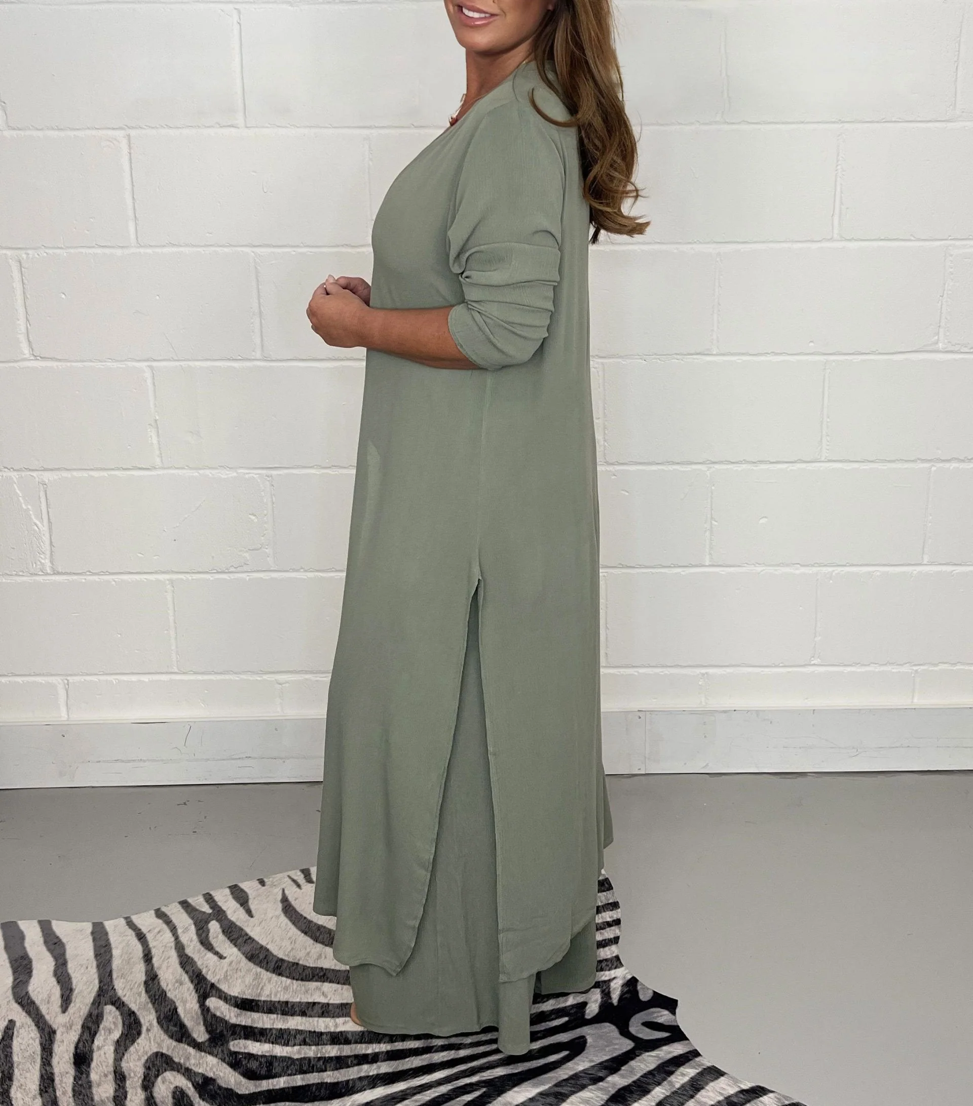 Casual 2 Pieces Suit With Long Top & Matching Trouser(Buy 2 get free shipping) - Image 3