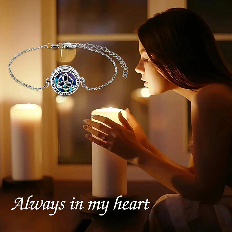 Celtic Knot Urn Bracelet for Ashes 925 Sterling Silver Cremation Keepsake Pendant Locket Bracelet for Women Mom - Image 6