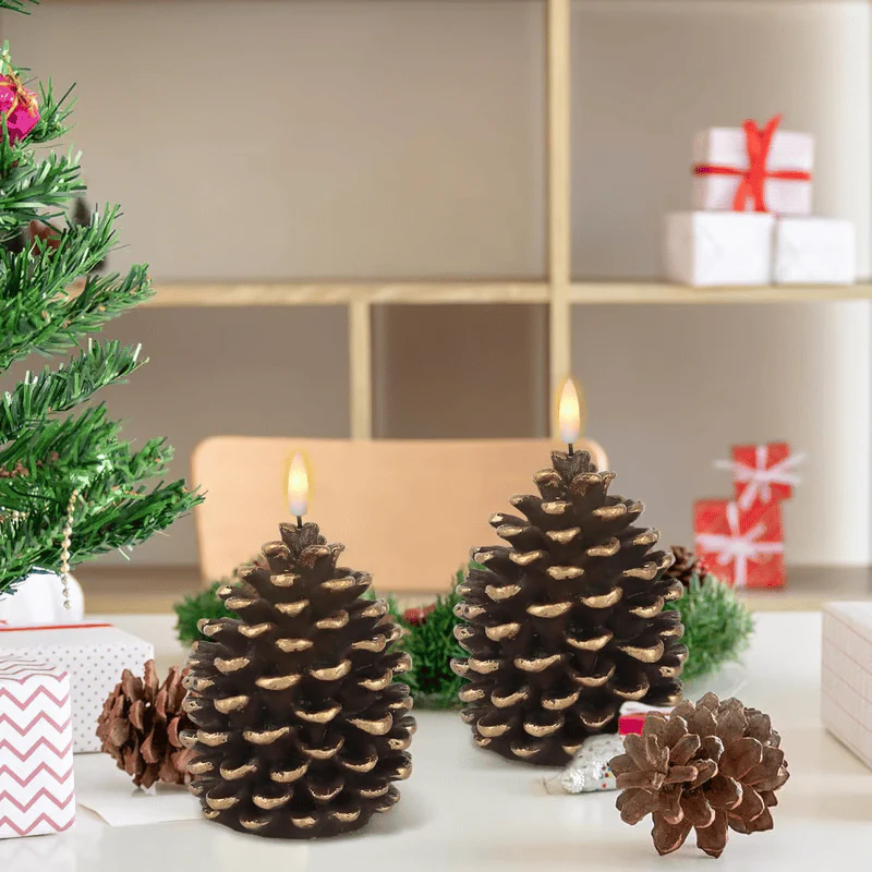 ✨Christmas 3D Pine Cone Candles-Flameless Pine Cone Candles & Real Aromatherapy Candles - Image 5