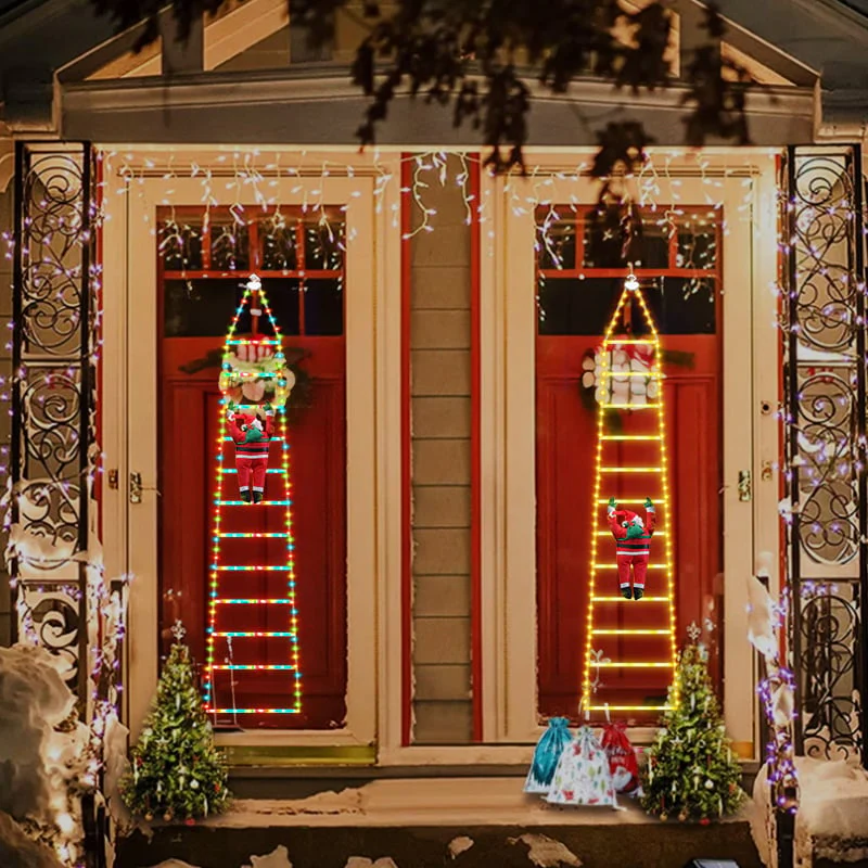 🎄Christmas Decorative Ladder Lights with Climbing Santa Claus - Image 4