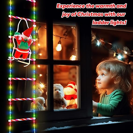 🎄Christmas Decorative Ladder Lights with Climbing Santa Claus - Image 6