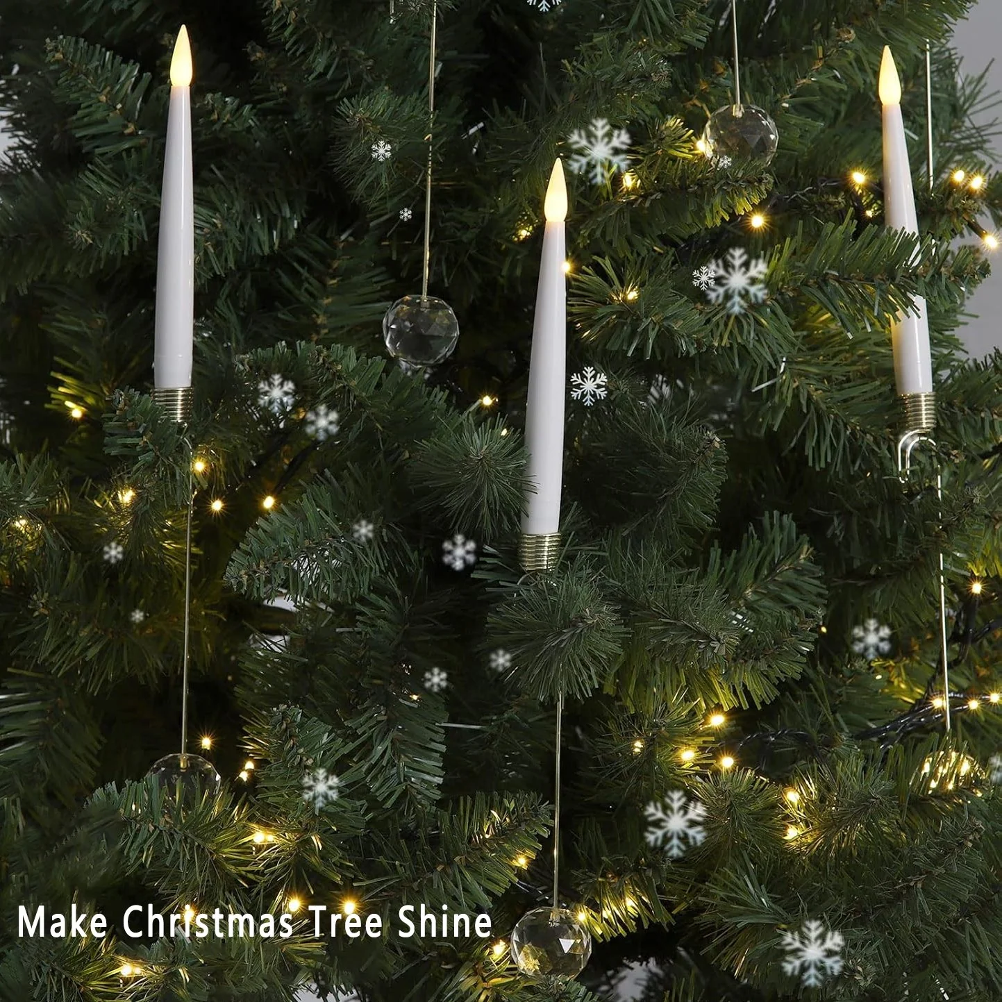 🎄Christmas Tree Led Candles with Clear Crystal Ball Hook - Image 7