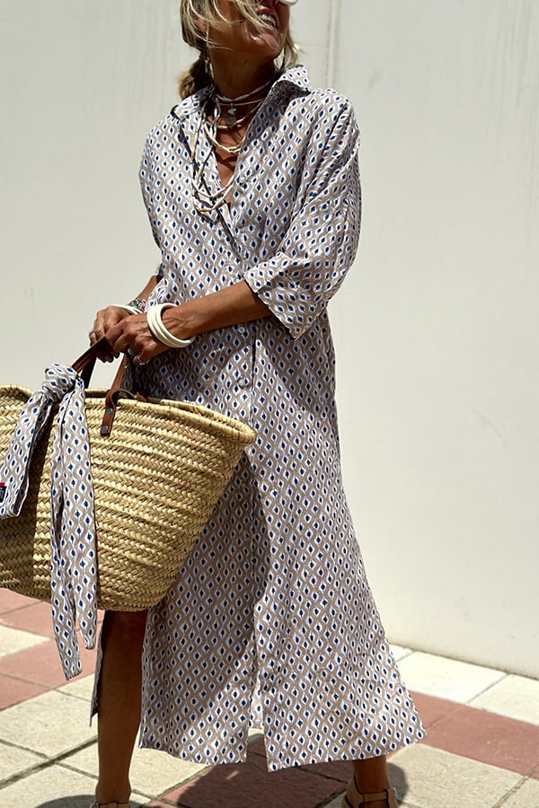 Classic Striped Lace-Up Shirt Dress - Image 8