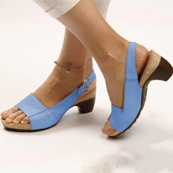 Comfortable Elegant Low Chunky Heel Shoes - Image 9