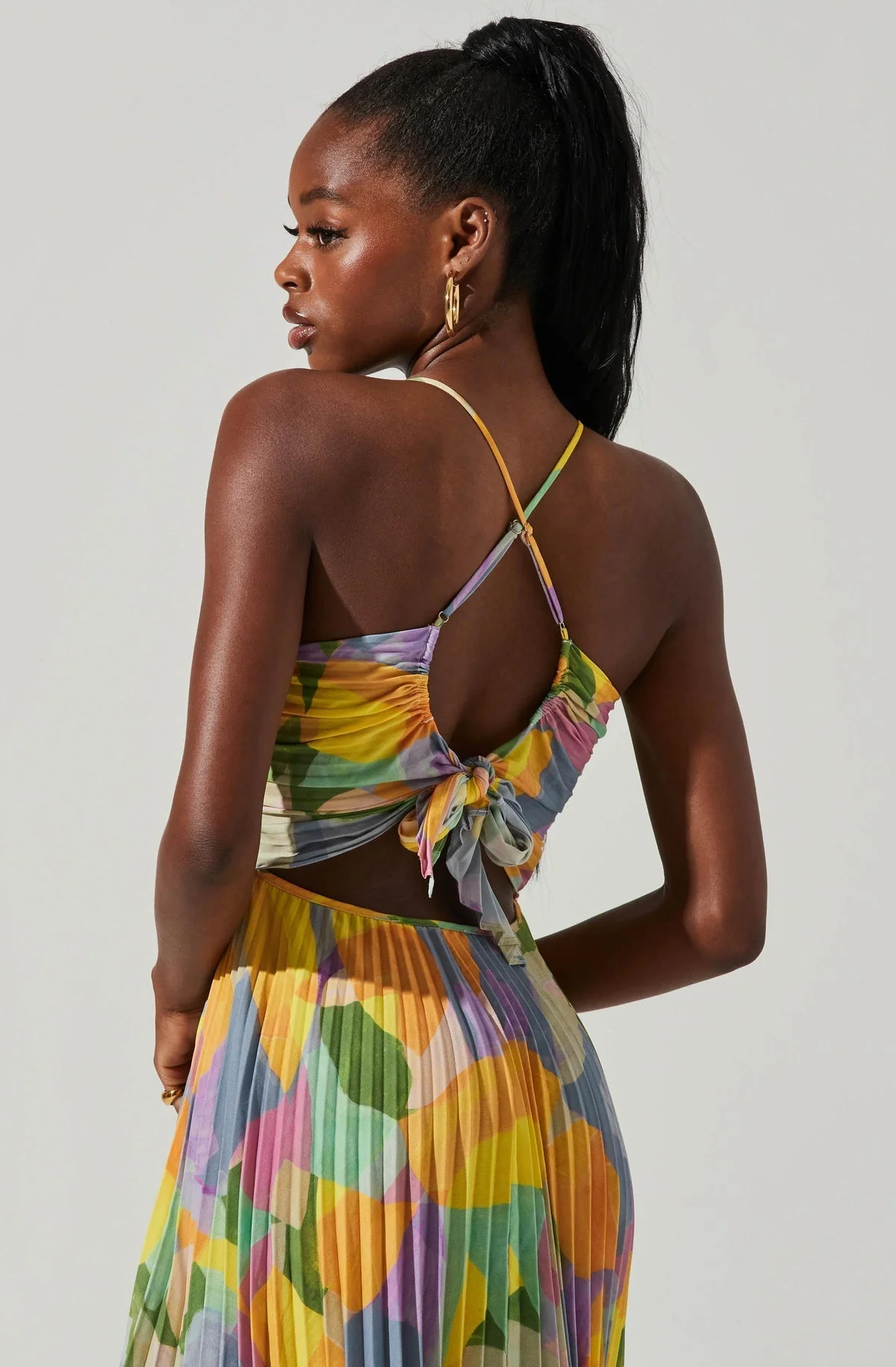Casual Pleated Print Dress - Image 5