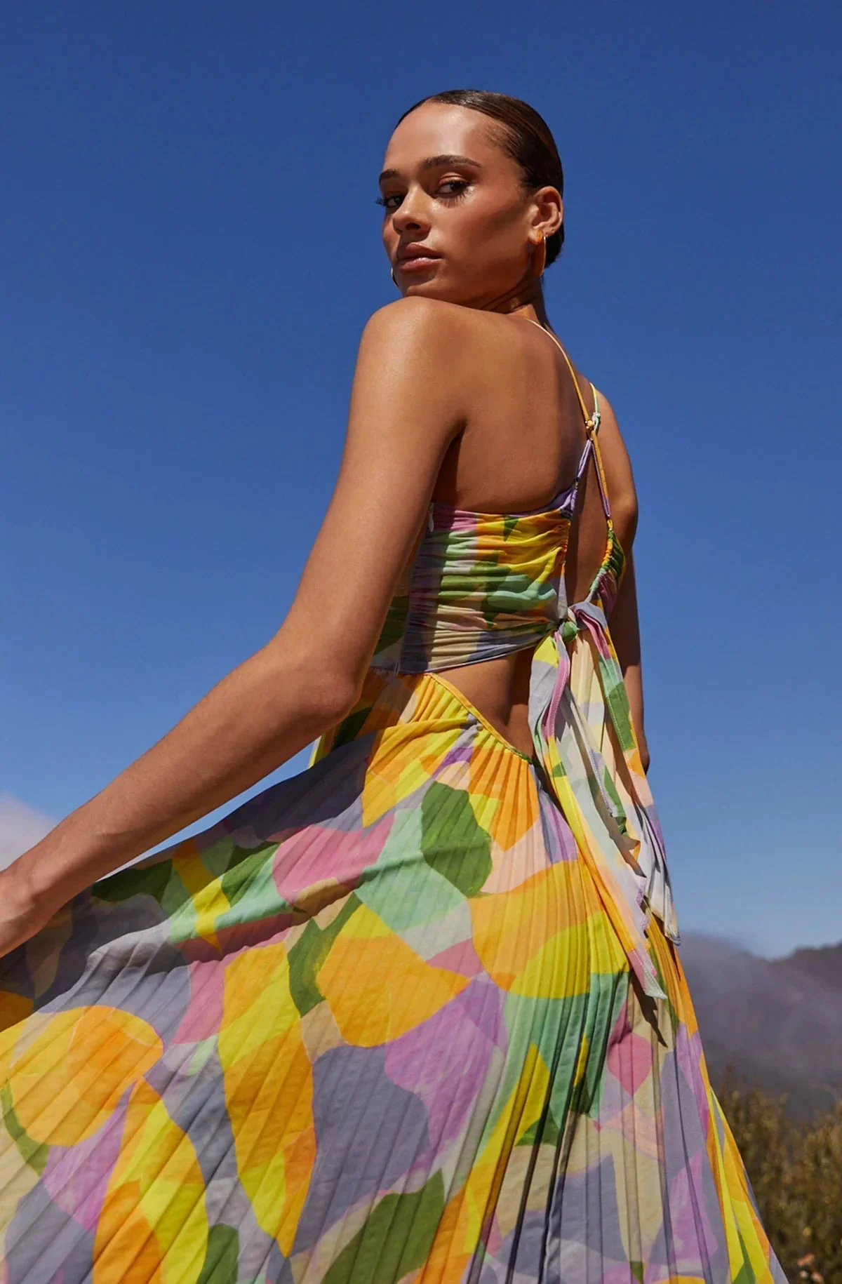 Casual Pleated Print Dress - Image 7