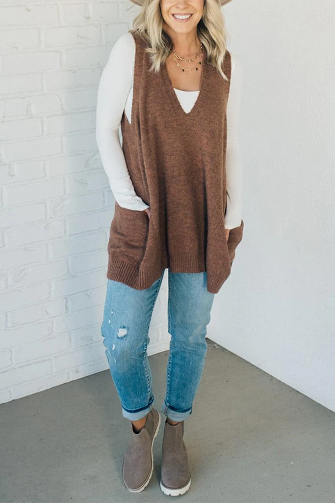 Cozy Pocket Sweater Vest-Buy 2 Free Shipping - Image 11