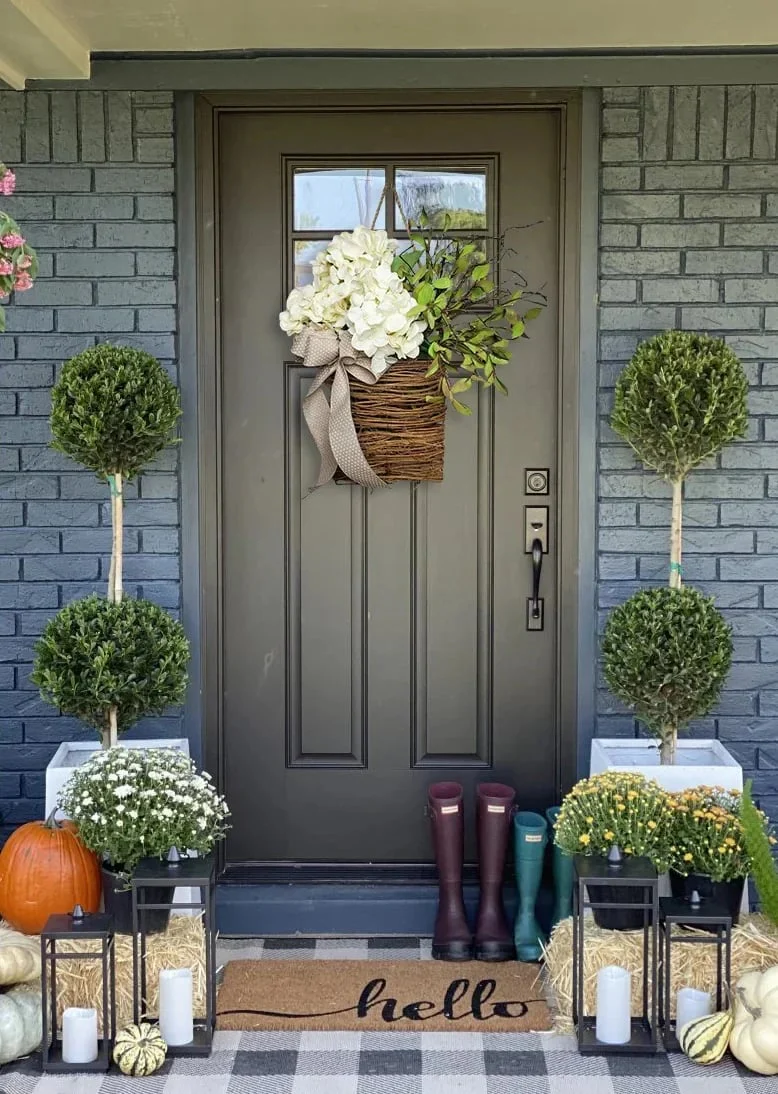 💐Cream Hydrangea Door Hanger Basket Wreath - Image 13