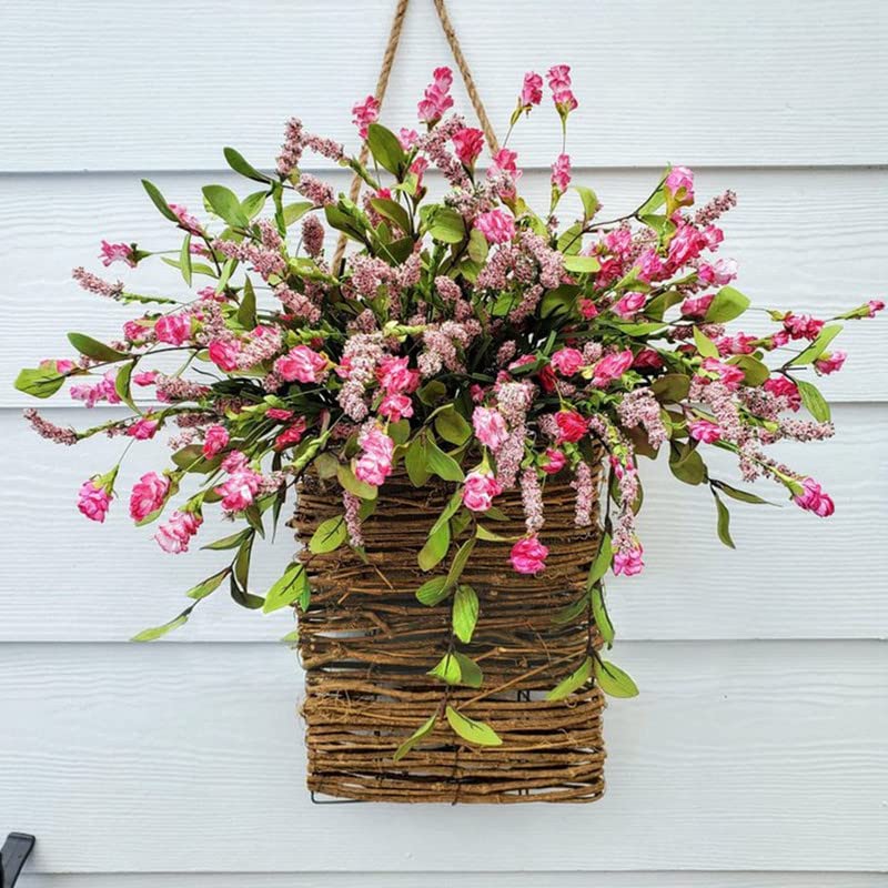 Cream Hydrangea Door Hanger Basket Wreath - Image 16
