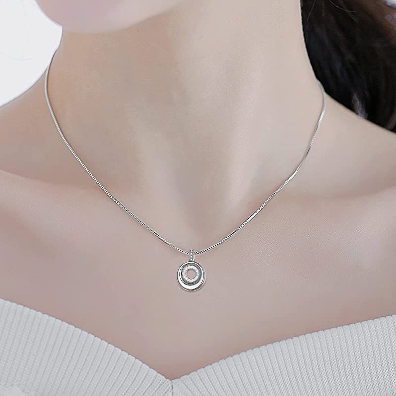 Created Opal Cremation Jewelry for Ashes 925 Sterling Silver Urn Necklaces Urn Jewelry for Human Ashes of Love One - Image 3