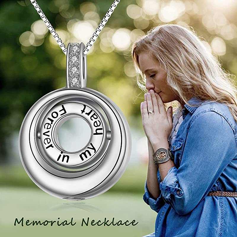 Created Opal Cremation Jewelry for Ashes 925 Sterling Silver Urn Necklaces Urn Jewelry for Human Ashes of Love One - Image 5