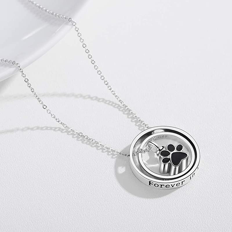 Cremation Jewelry 925 Sterling Silver Sunflower Rose Paw Urn Necklace for Ashes - Image 14