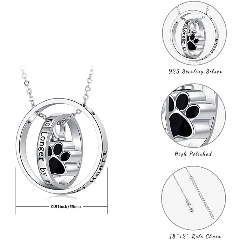 Cremation Jewelry 925 Sterling Silver Sunflower Rose Paw Urn Necklace for Ashes - Image 15