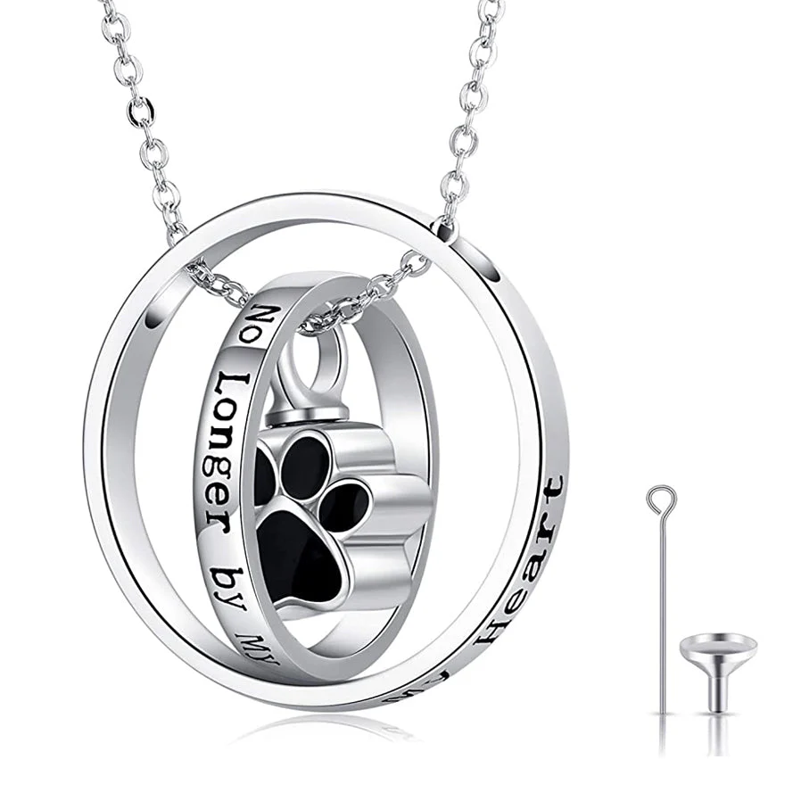 Cremation Jewelry 925 Sterling Silver Sunflower Rose Paw Urn Necklace for Ashes - Image 21