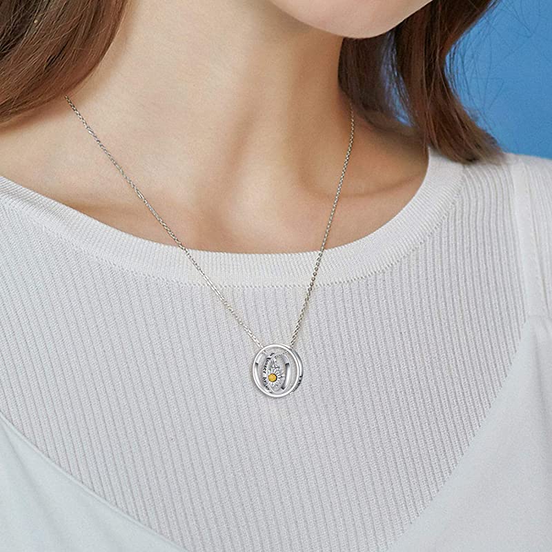 Cremation Jewelry 925 Sterling Silver Sunflower Rose Paw Urn Necklace for Ashes - Image 5