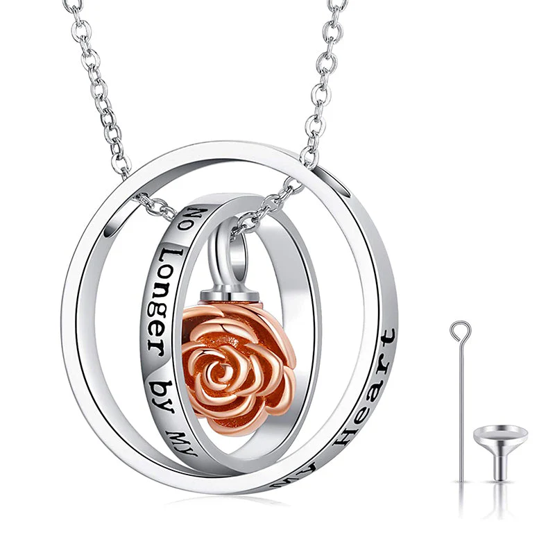 Cremation Jewelry 925 Sterling Silver Sunflower Rose Paw Urn Necklace for Ashes - Image 7