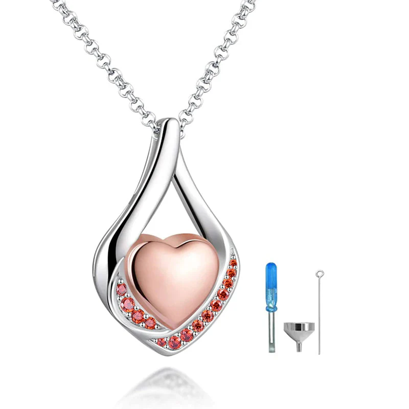 Cremation Jewelry 925 Sterling Silver Teardrop Urn Necklace For Ashes Heart Shape Memorial Keepsake Pendant For Ashes - Image 15