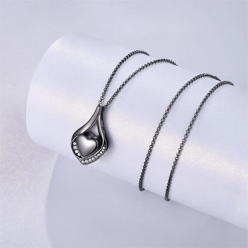 Cremation Jewelry 925 Sterling Silver Teardrop Urn Necklace For Ashes Heart Shape Memorial Keepsake Pendant For Ashes - Image 19