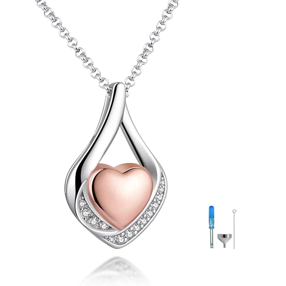 Cremation Jewelry 925 Sterling Silver Teardrop Urn Necklace For Ashes Heart Shape Memorial Keepsake Pendant For Ashes - Image 21