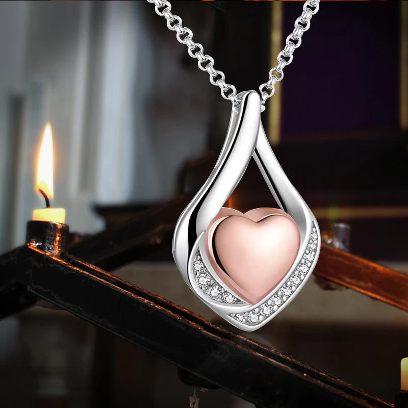 Cremation Jewelry 925 Sterling Silver Teardrop Urn Necklace For Ashes Heart Shape Memorial Keepsake Pendant For Ashes - Image 3