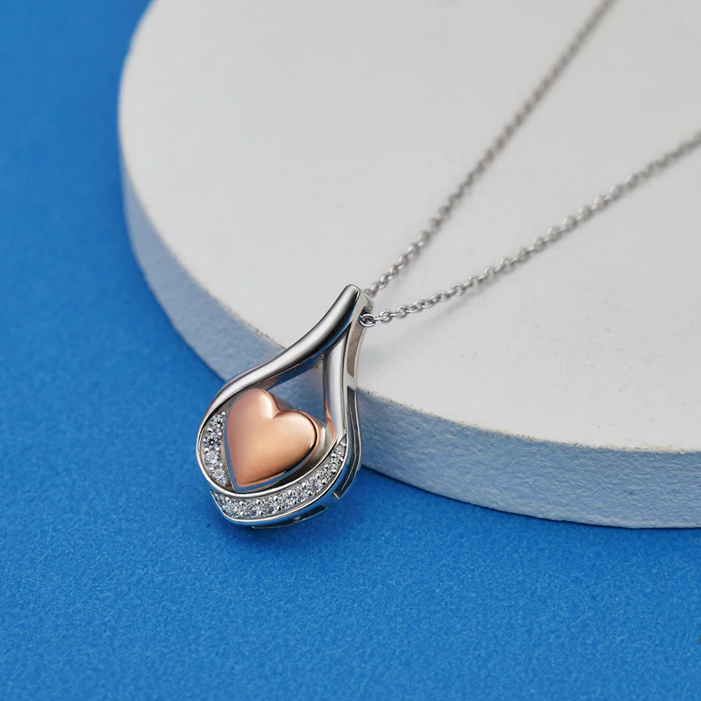 Cremation Jewelry 925 Sterling Silver Teardrop Urn Necklace For Ashes Heart Shape Memorial Keepsake Pendant For Ashes - Image 7