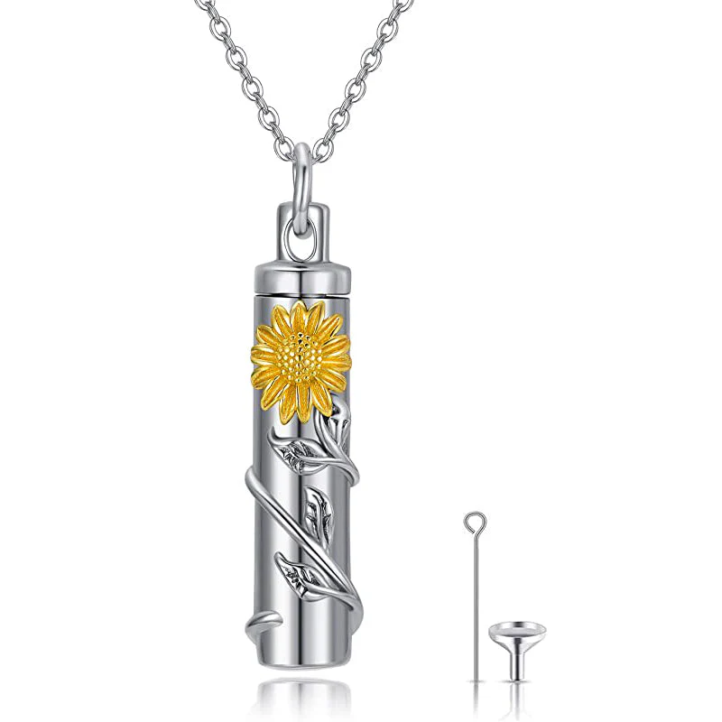 Cremation Jewelry Sterling Silver Sunflower Rose Daisy Flower Urn Necklace for Ashes Memorial Keepsake Jewelry for Women Friends - Image 17