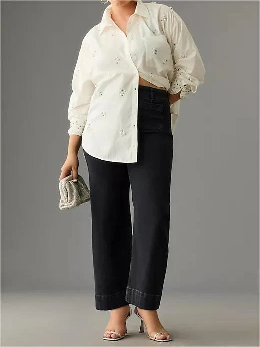 Tummy Control Cropped Wide-Leg Jeans(BUY 2 FREE SHIPPING) - Image 13
