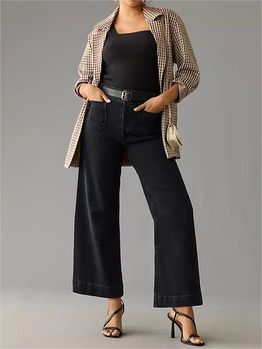 Tummy Control Cropped Wide-Leg Jeans(BUY 2 FREE SHIPPING) - Image 14