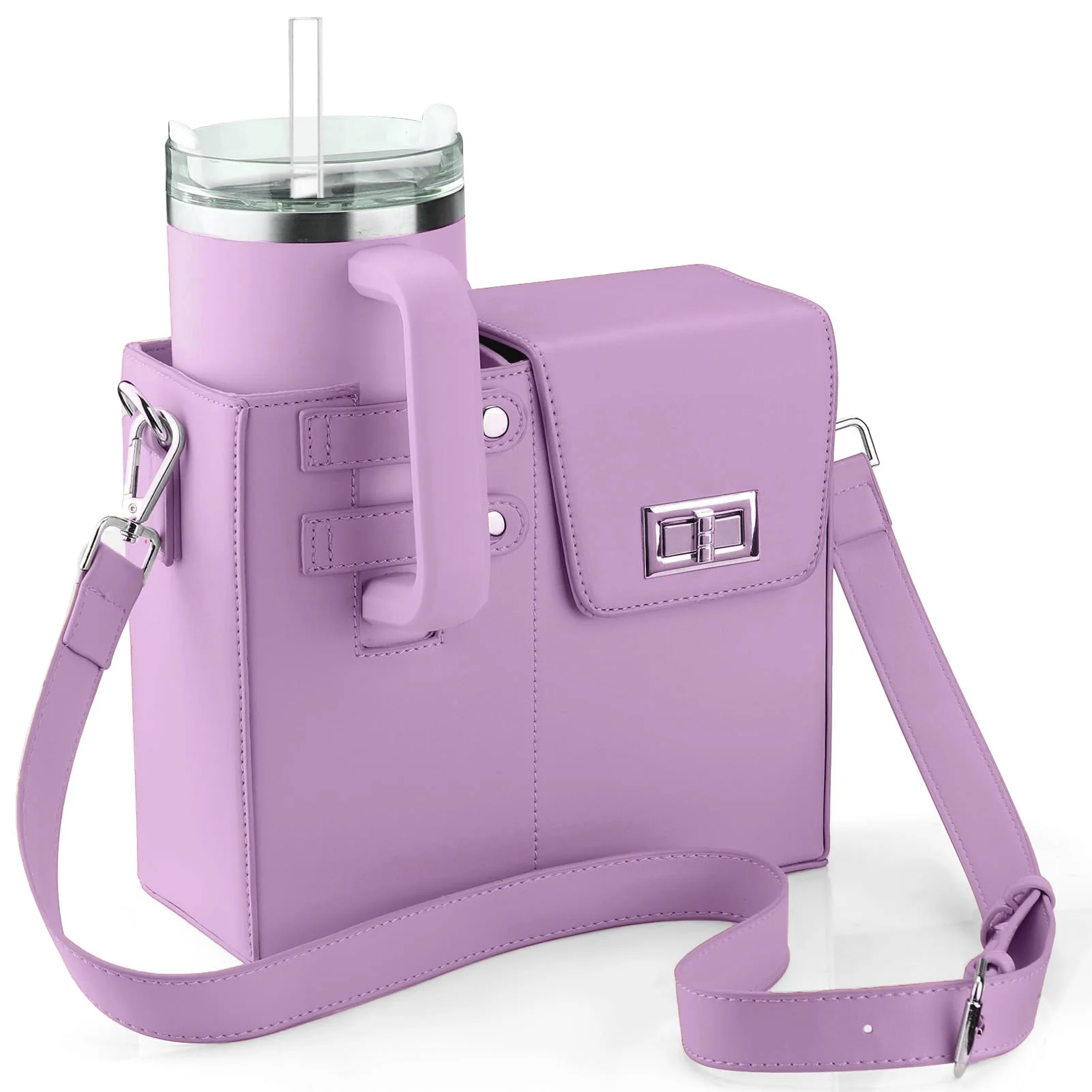 Crossbody Bag with Sports Water Bottle Holder For Women - Image 12