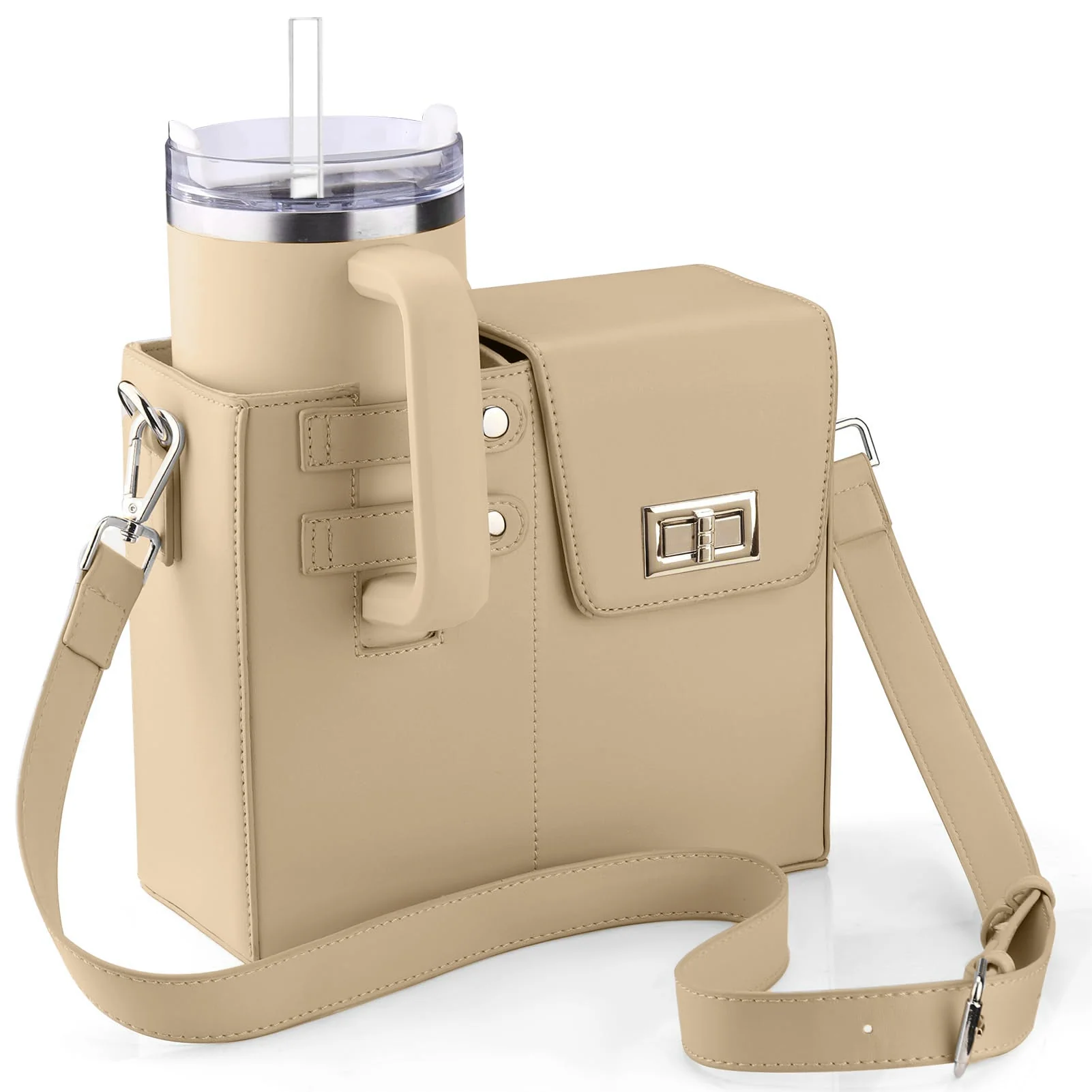 Crossbody Bag with Sports Water Bottle Holder For Women - Image 13
