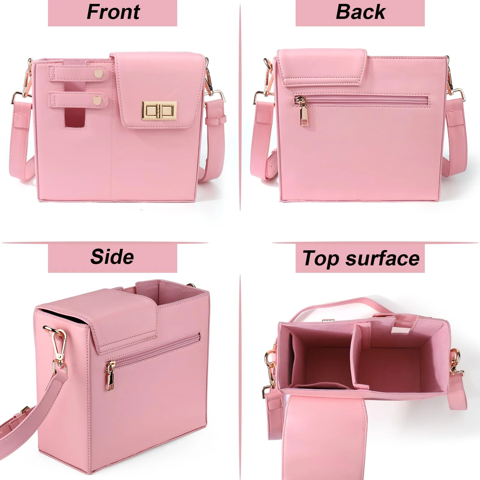 Crossbody Bag with Sports Water Bottle Holder For Women - Image 5